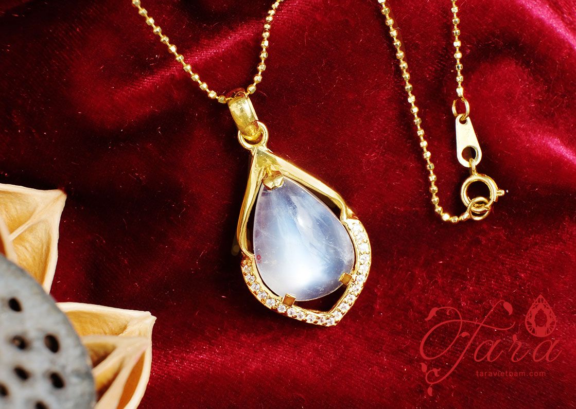  Mặt Dây Chuyền Moonstone Giọt Nước 