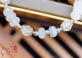  Vòng tay Moonstone mix Charm Hoa Sen Bạc 925 