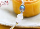  Set vòng tay đá Moonstone mix Labradorite và Charm Bạc Thái 925 