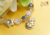  Set vòng tay đá Moonstone mix Labradorite và Charm Bạc Thái 925 