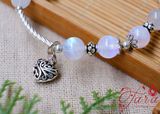  Kiềng tay đá Moonstone mix Charm bạc Thái 