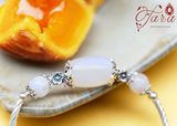  Kiềng tay bạc mix đá Moonstone và Charm bạc Thái 925 