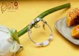  Kiềng tay bạc mix đá Moonstone và Charm bạc Thái 925 