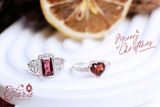  Nhẫn Garnet Trái Tim 