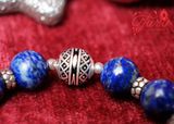  Vòng tay Lapis Lazuli mix Bi hoạ tiết và Charm Bạc cao cấp 