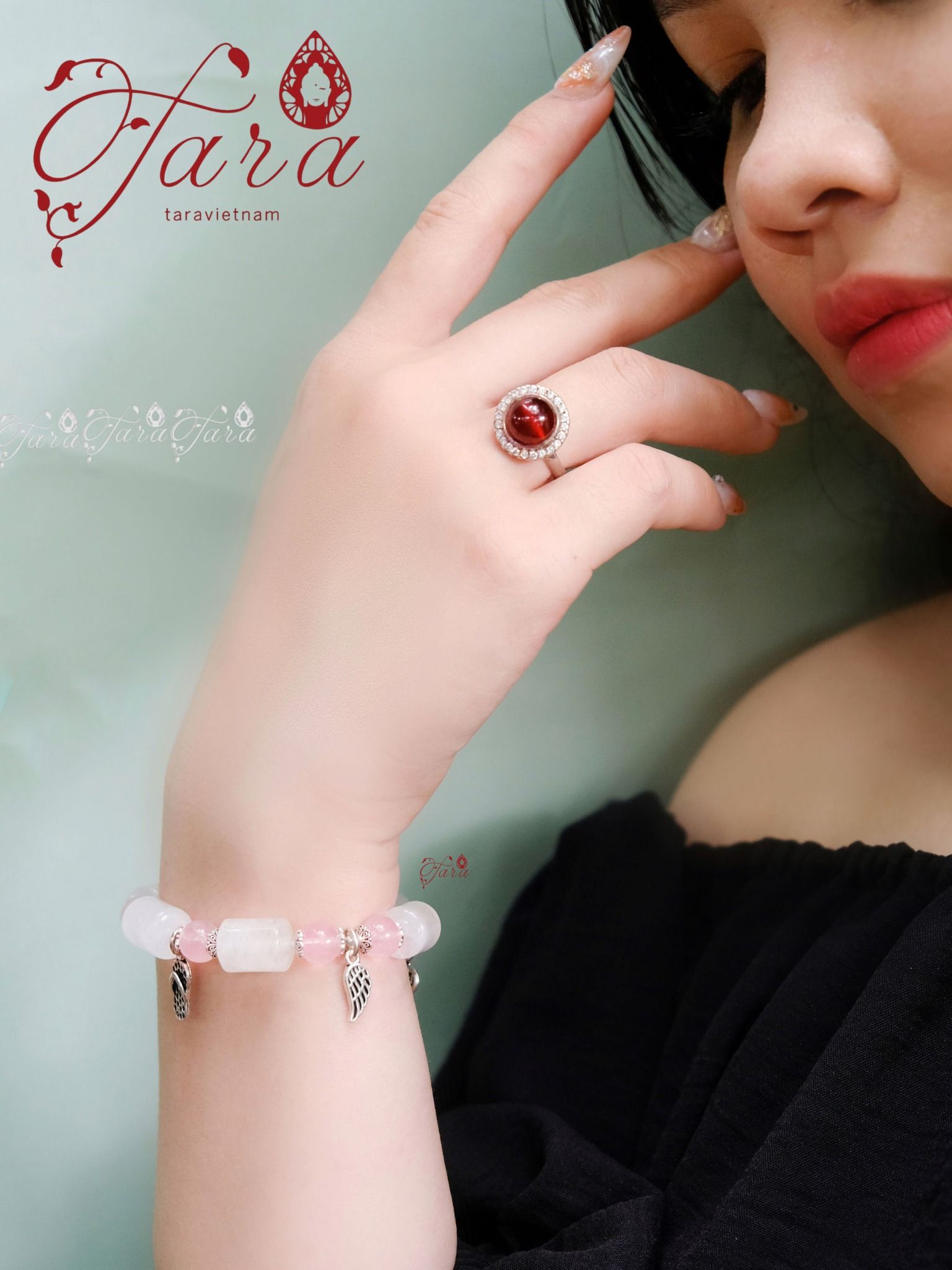  Vòng Thạch Anh Hồng và Thạch Anh Trắng 