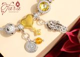  Lắc tay phối Charm Bạc và Hổ Phách 