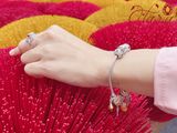  Lắc tay phối Charm Bạc và Hổ Phách 