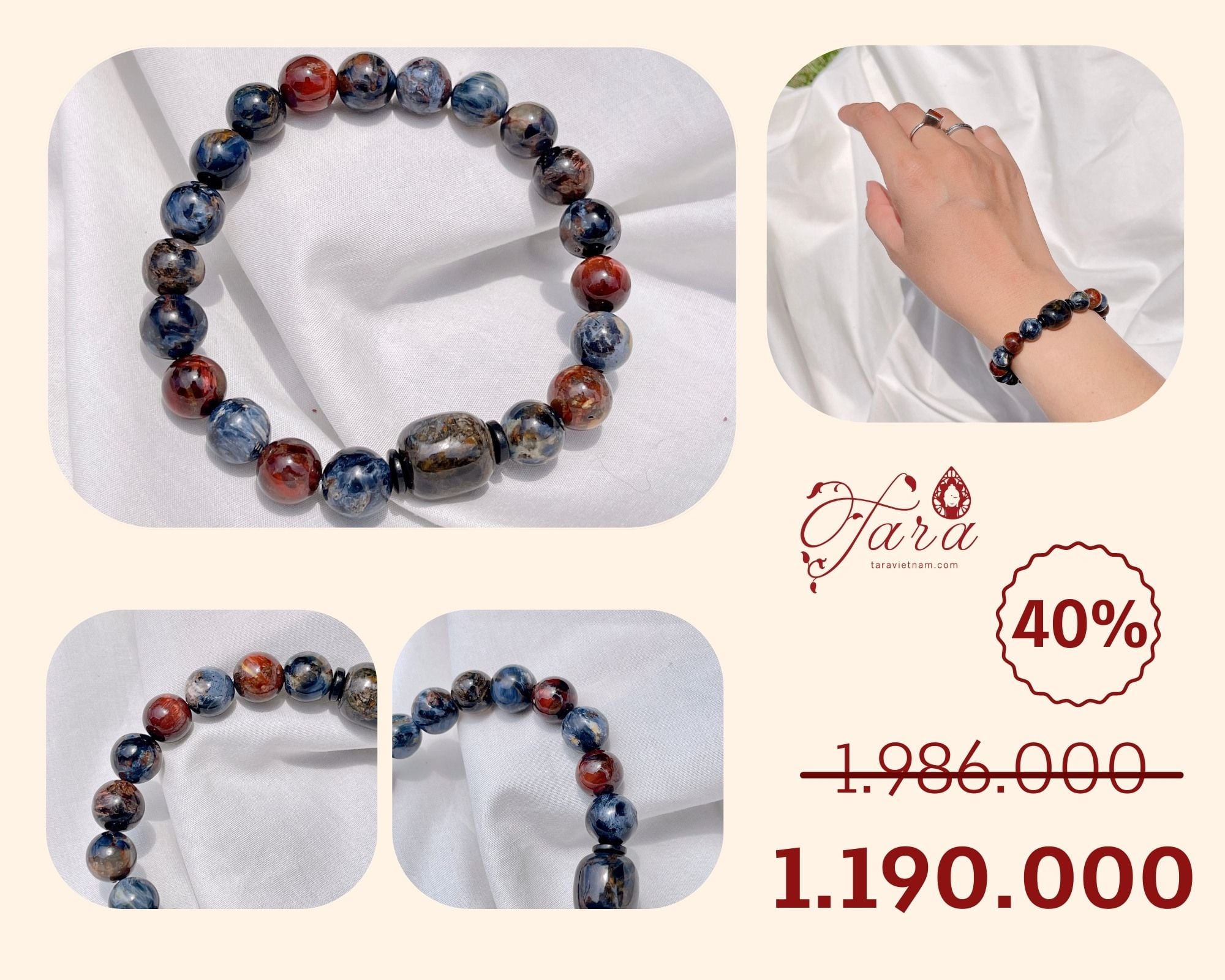  Vòng Đá Mắt Bão Pietersite Ưu Đãi 