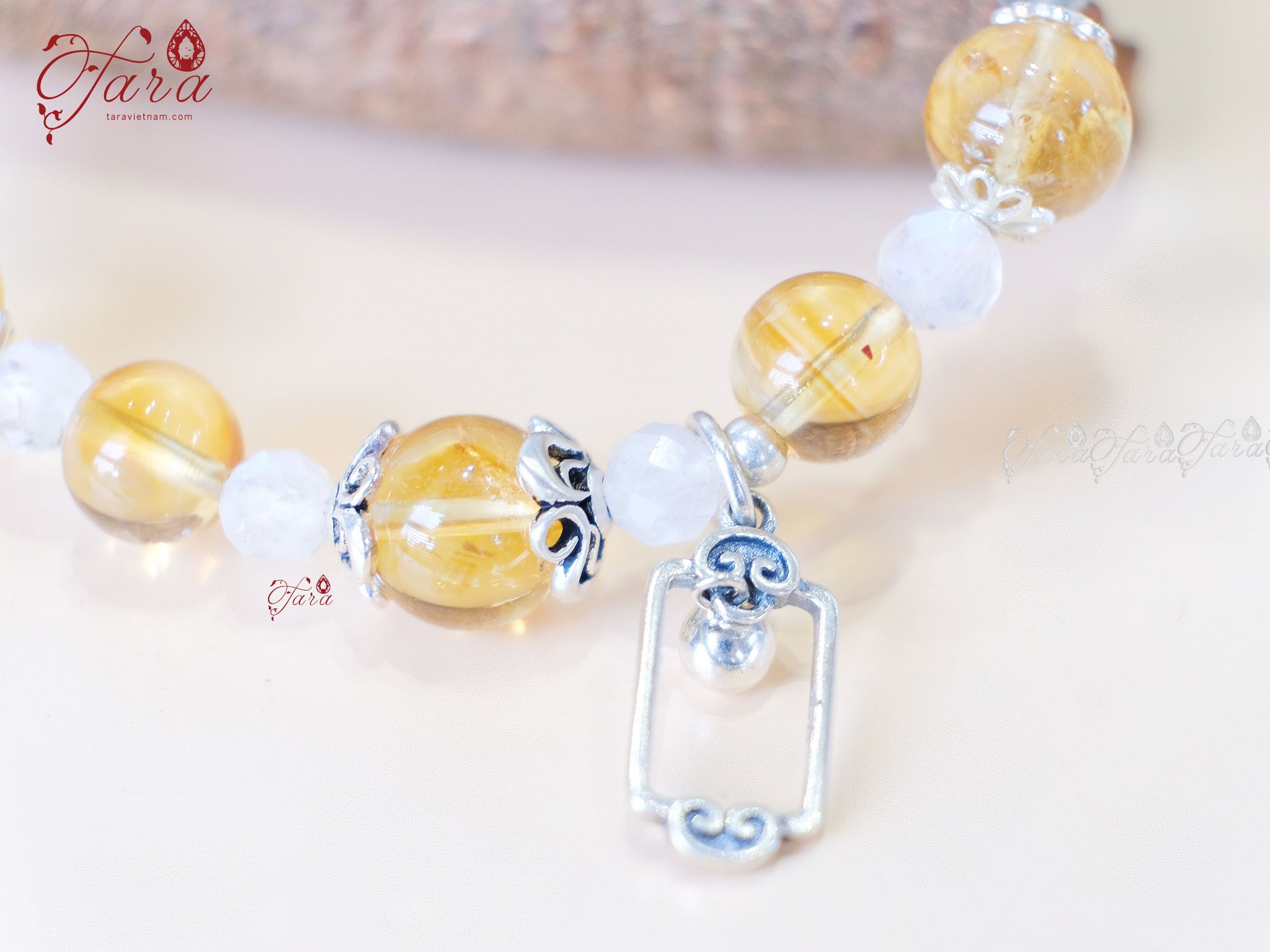  Vòng Thạch Anh Vàng và Moonstone 