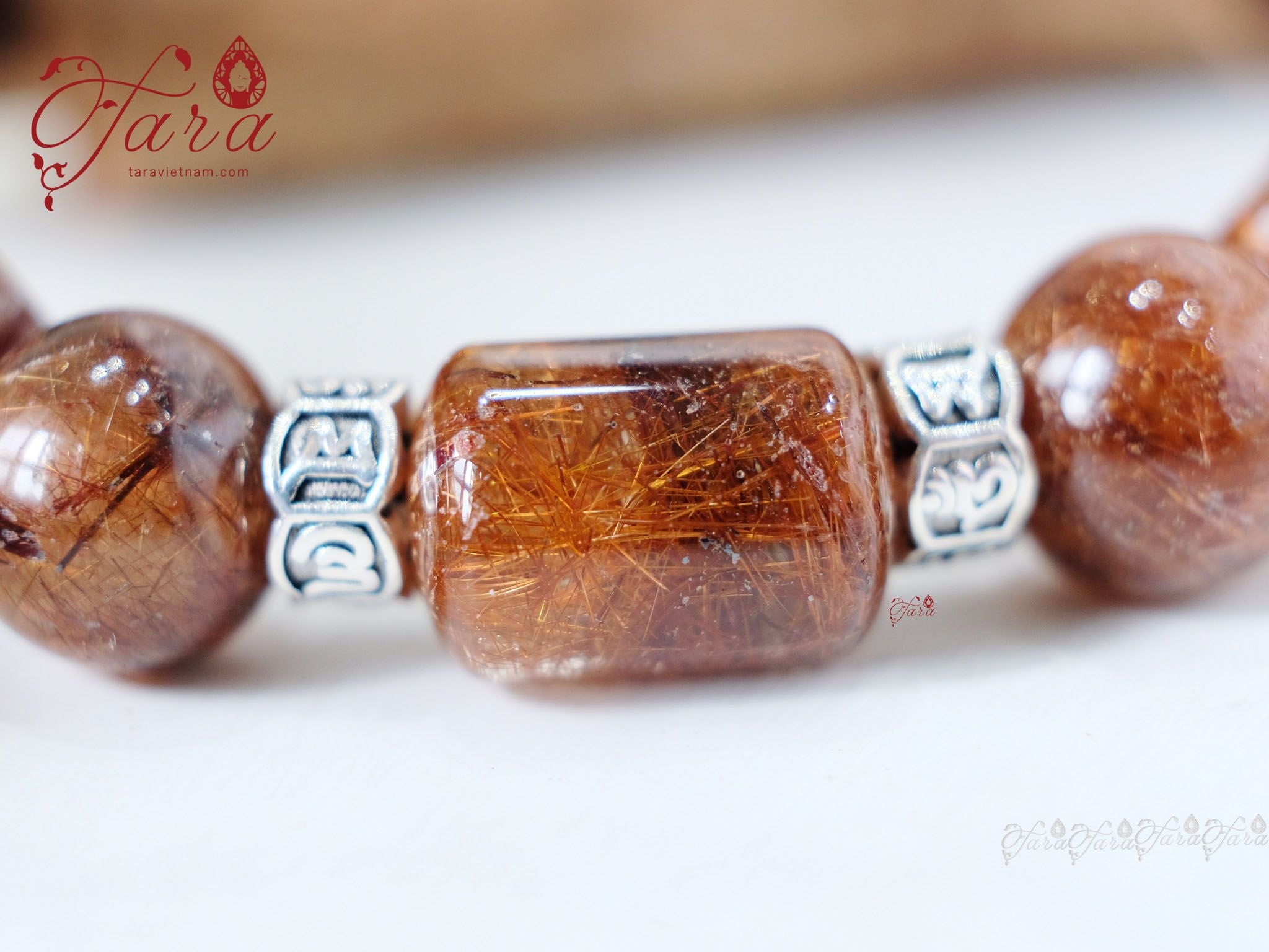  Vòng Thạch Anh Tóc Nâu và Đá Gỗ Hóa Thạch 