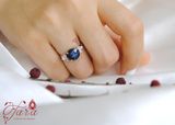  Nhẫn đá Sapphire Bạc phủ Bạch Kim 