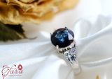  Nhẫn đá Sapphire Bạc phủ Bạch Kim 