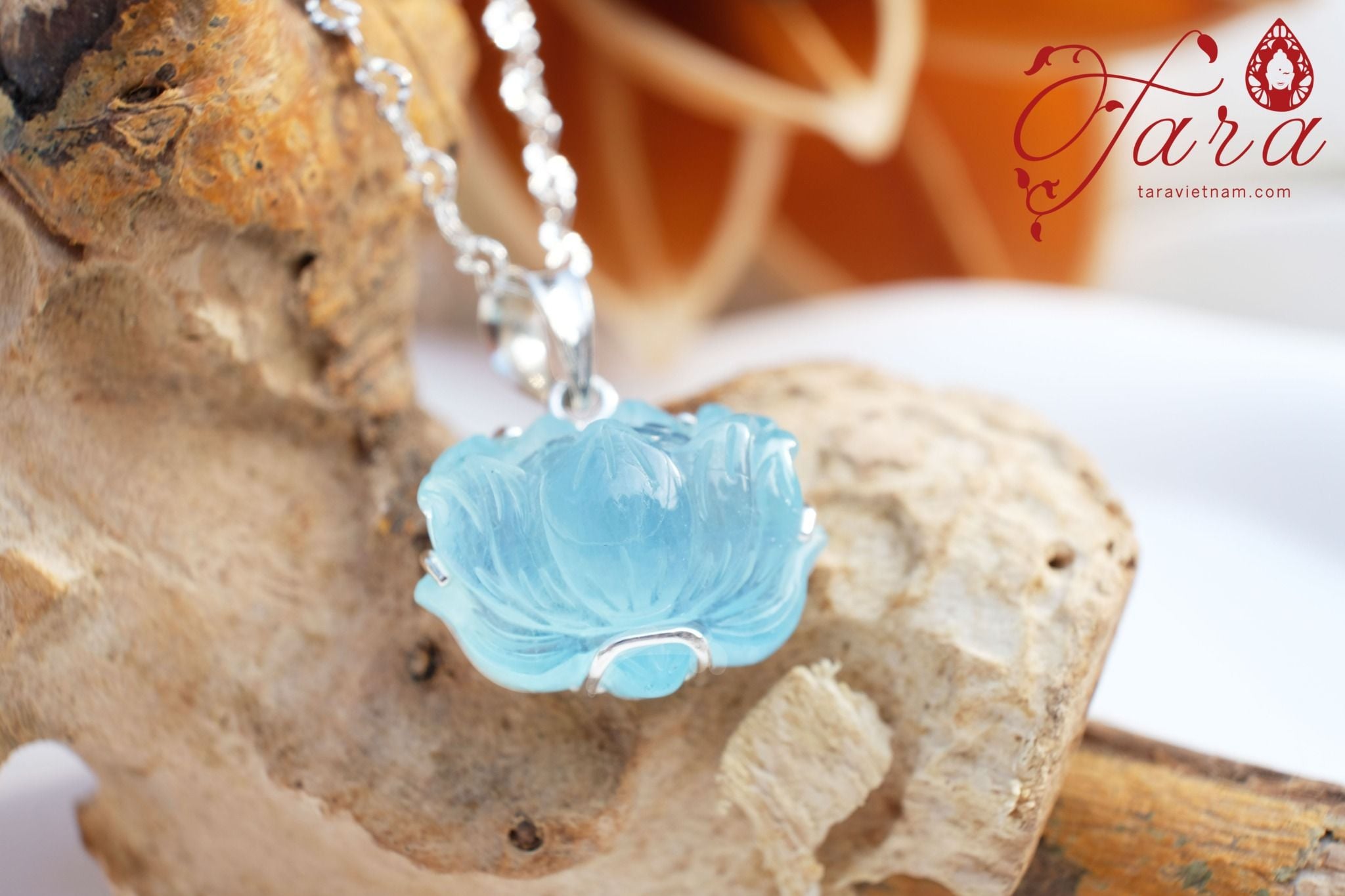  A00 - Dây Chuyền Hoa Sen Aquamarine 