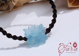  Vòng Hoa Sen Aquamarine Thắt Dây Vải 