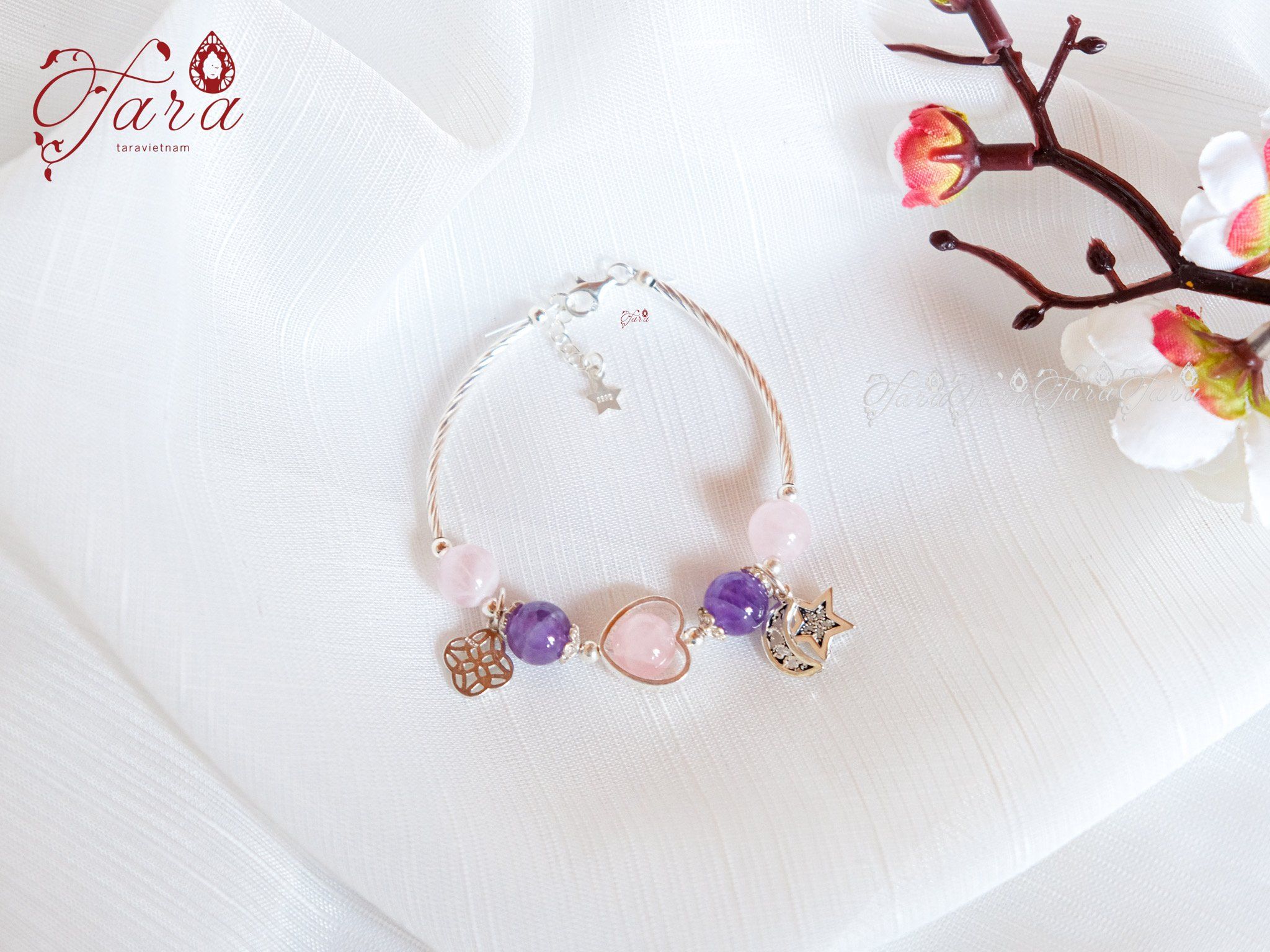  Vòng Thạch Anh Hồng và Thạch Anh Tím 