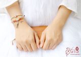  Vòng tay đôi đá Sunstone mix Beryl và charm bạc 