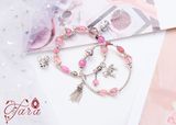  Vòng tay Super Seven mix Ruby, Tourmaline và Charm Bạc 925 