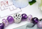  Vòng Thạch Anh Tím mix Charm bạc Pandora xinh xắn 