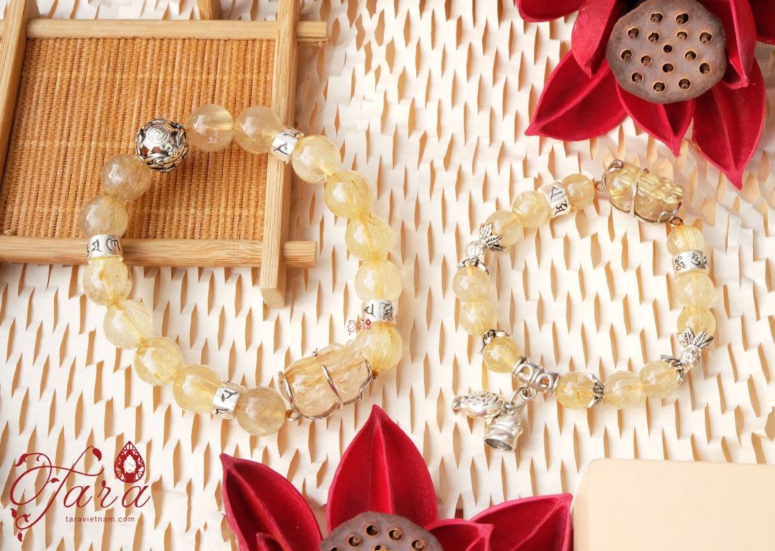  Vòng Nam Thạch Anh Tóc Vàng và Tỳ Hưu 