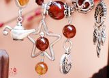  Vòng tay đá Garnet mix Thạch anh Tóc Đỏ và Charm Bạc 925 cao cấp 