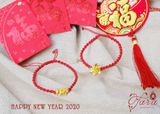  Vòng dây vải thắt Charm Hoa Mai Vàng 24k 