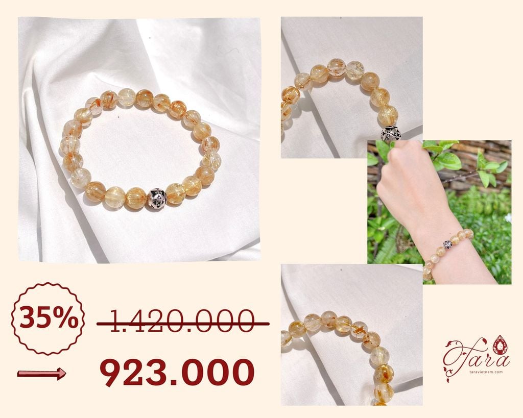  Vòng Thạch Anh Tóc Vàng Ưu 