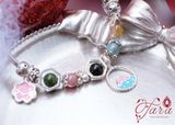  Vòng đá Tourmaline mix Charm bạc Thái 925 cao cấp 