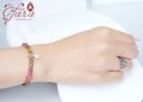  A00 - Vòng Tourmaline mix Charm Bạc Hoa Đào 