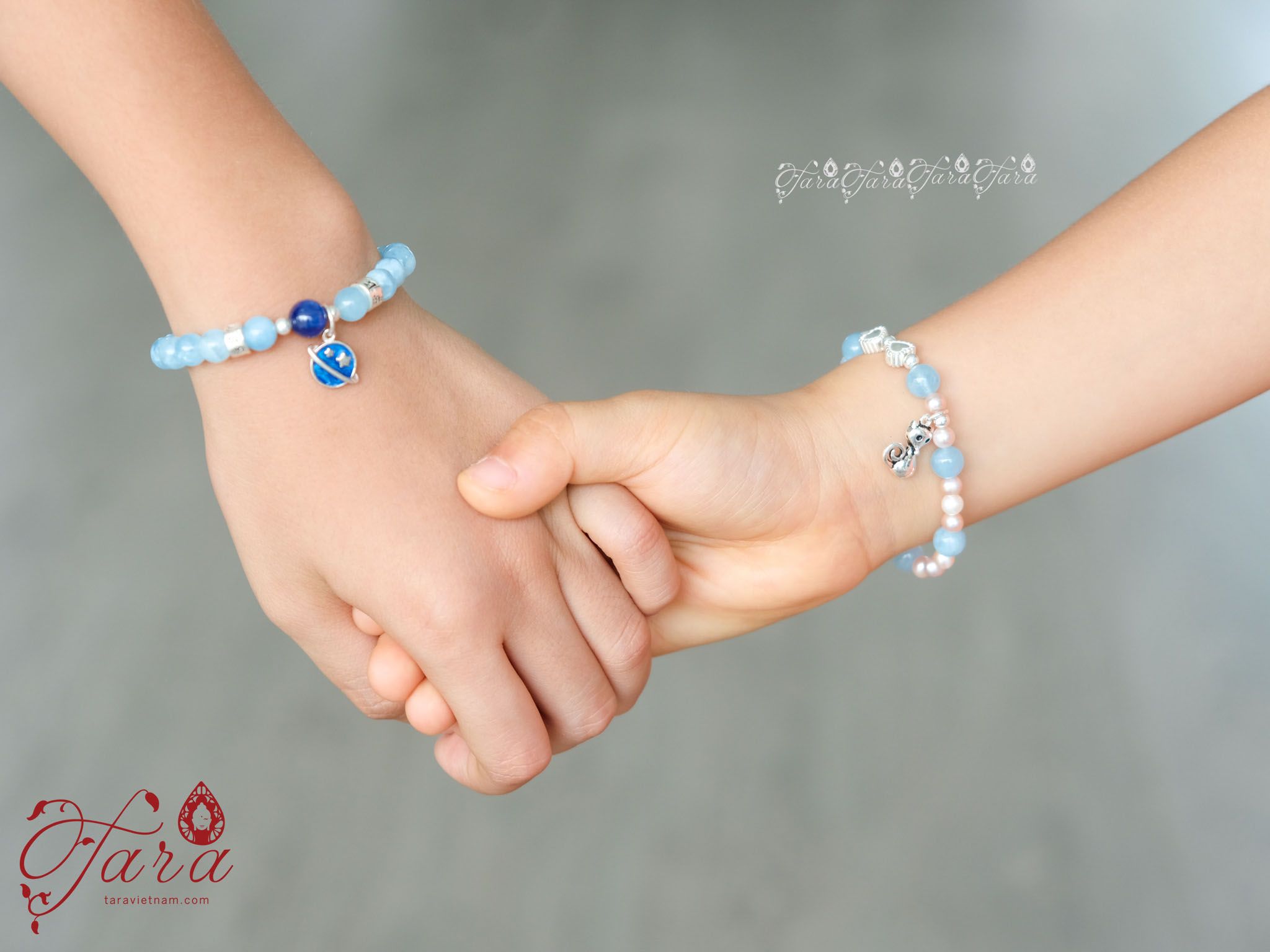  Vòng tay Aquamarine, Kyanite và Lapis cho bé 