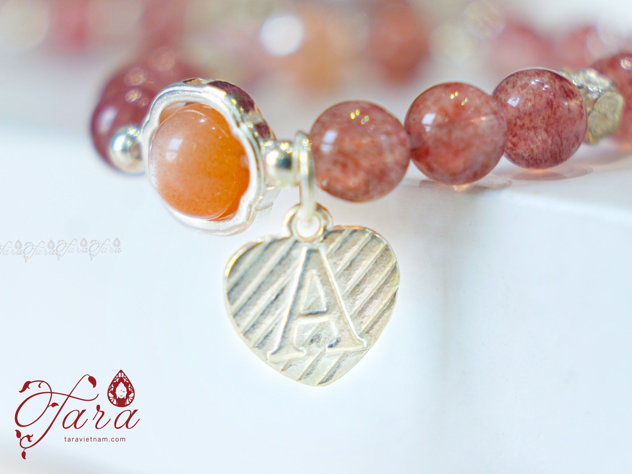  Vòng Thạch Anh Dâu Hồng cho bé 