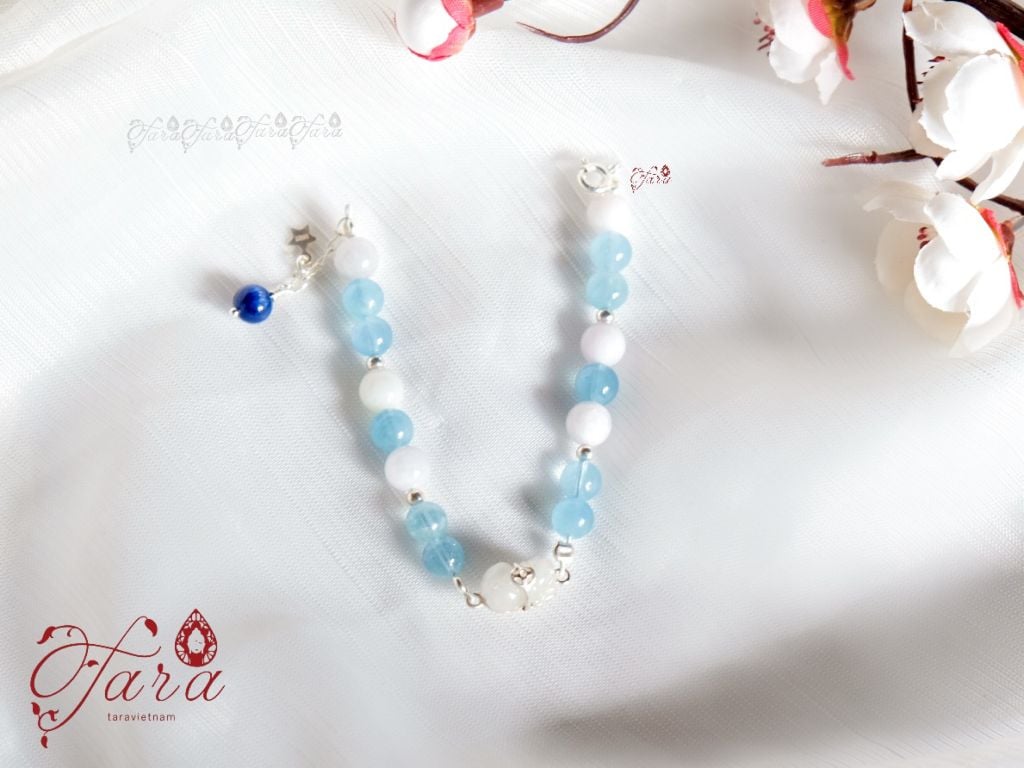  Vòng Aquamarine, Bạch Ngọc, Kyanite và Tỳ Hưu Cẩm Thạch 