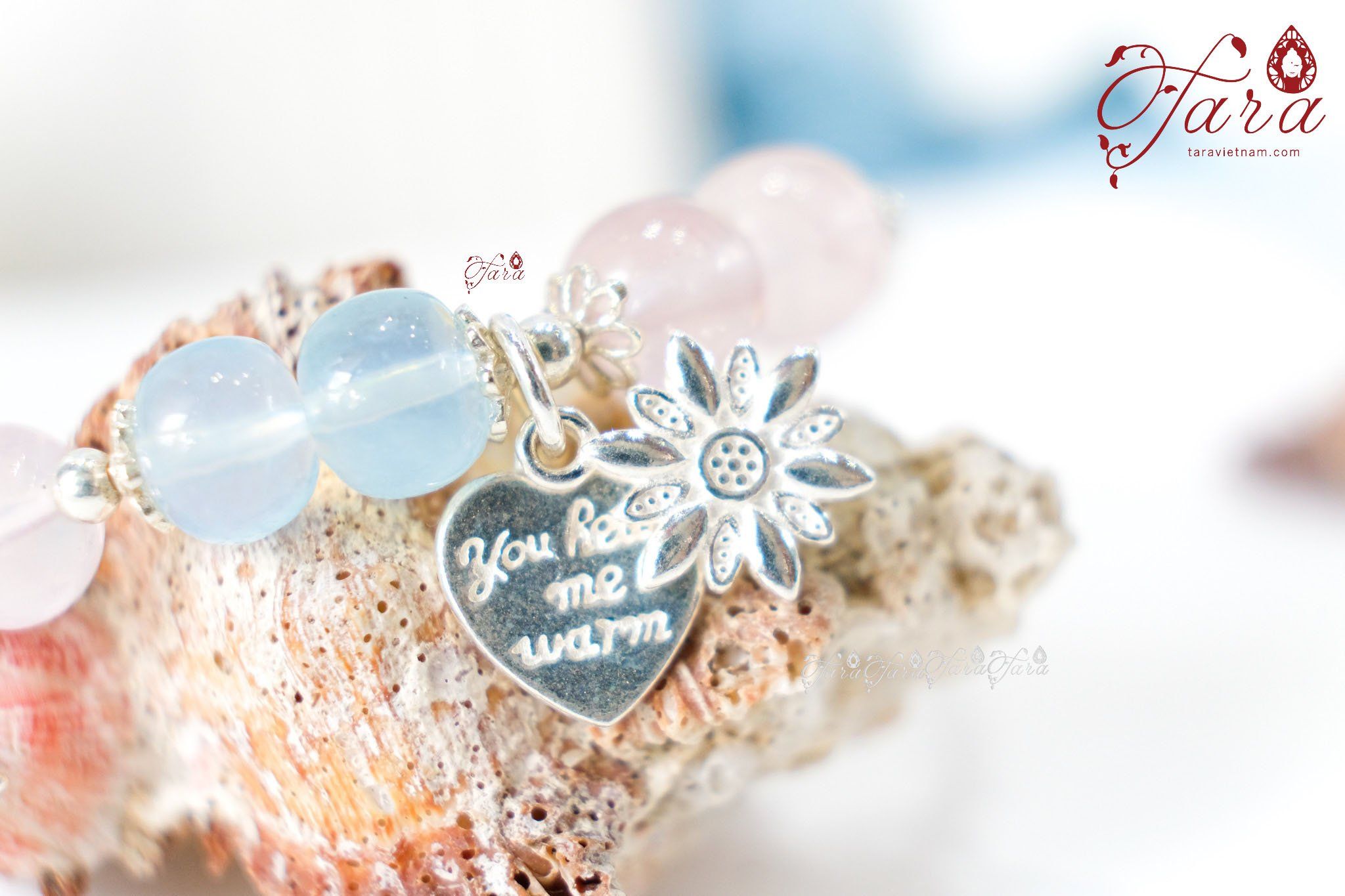  Vòng Thạch Anh Hồng và Aquamarine 