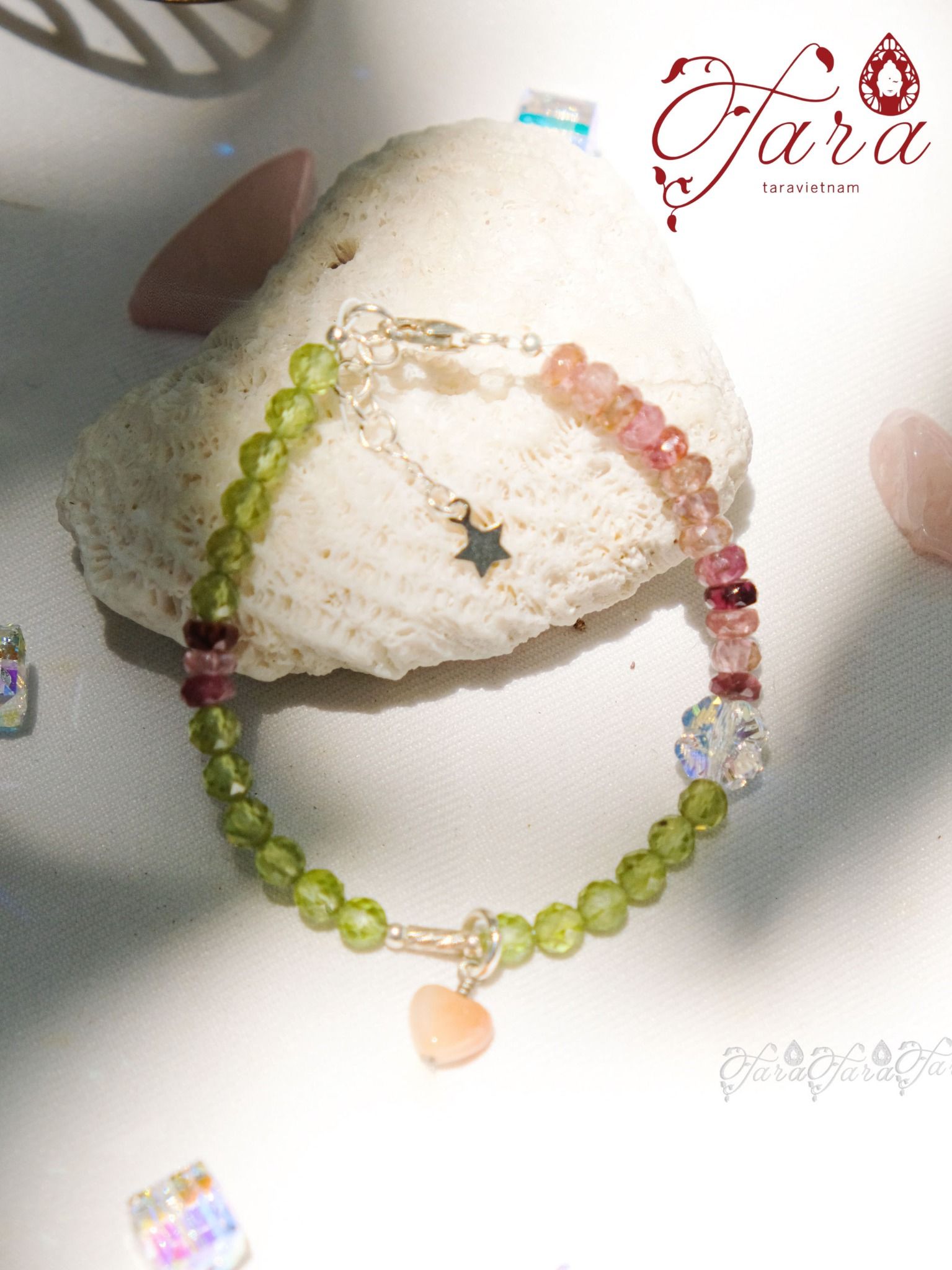  Vòng Peridot, Tourmaline và Pha Lê 