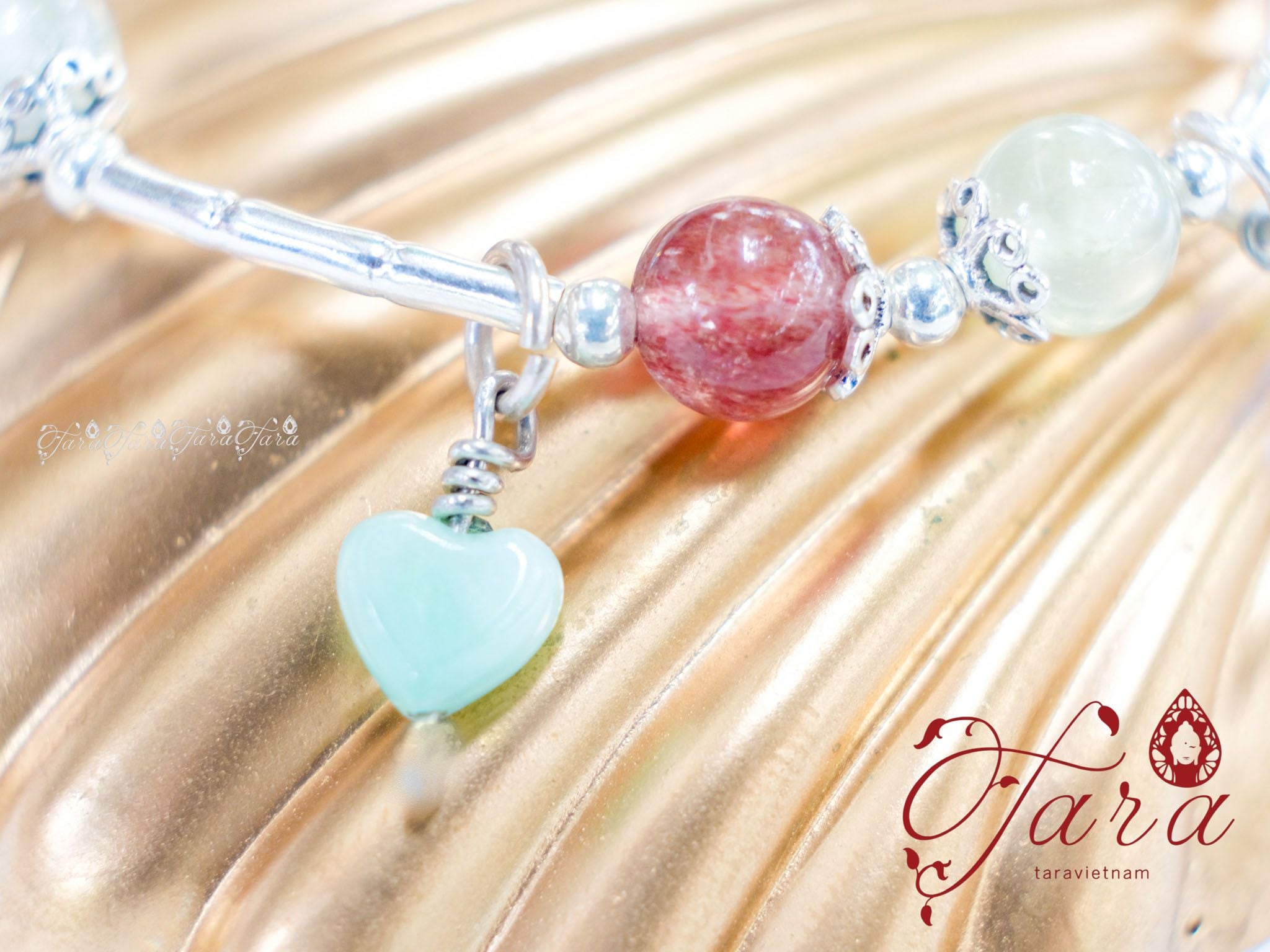  Vòng Pha Lê, Prehnite, Cẩm Thạch và Dâu Hồng 