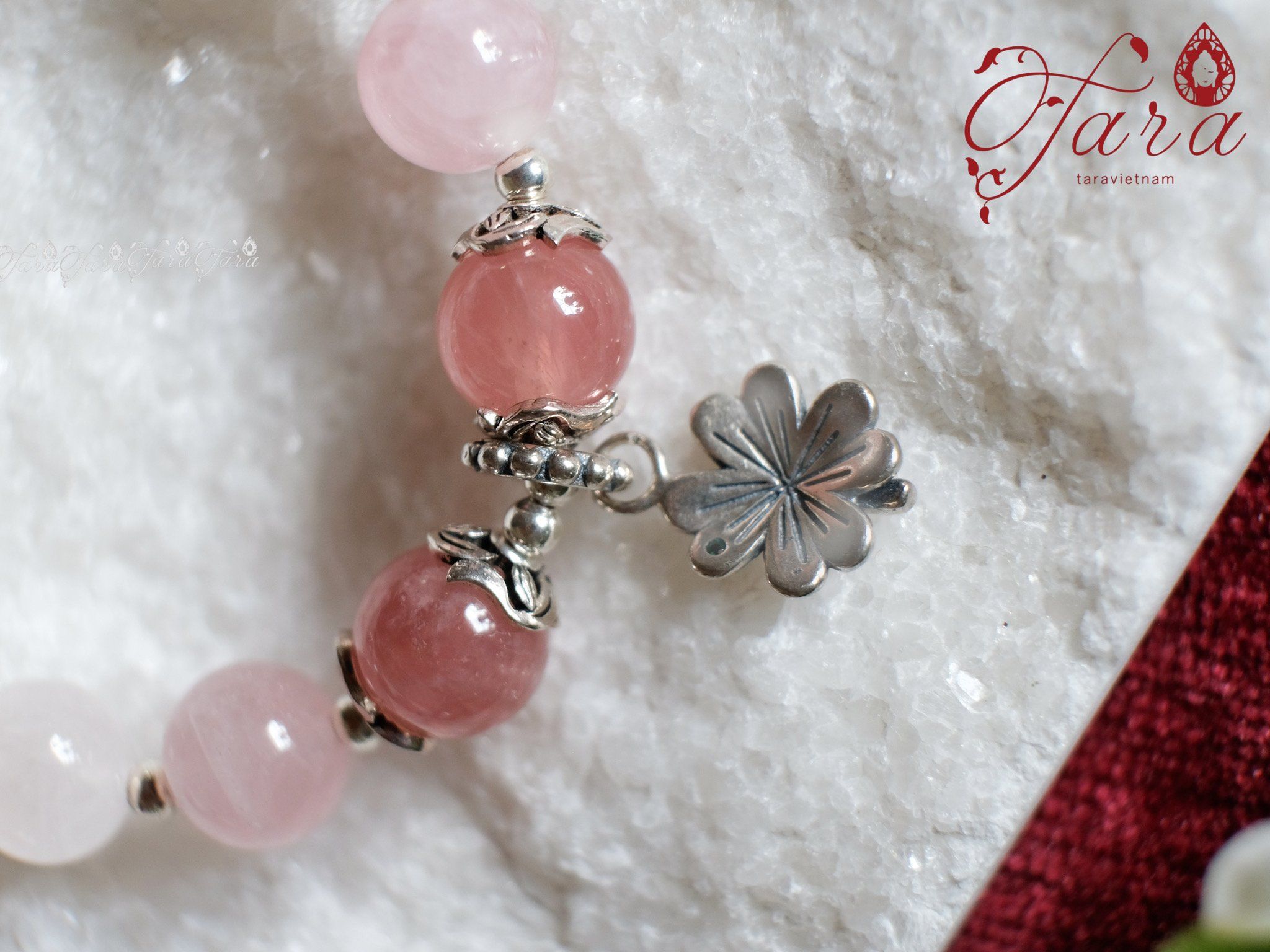  Vòng Thạch Anh Trắng và Thạch Anh Hồng 