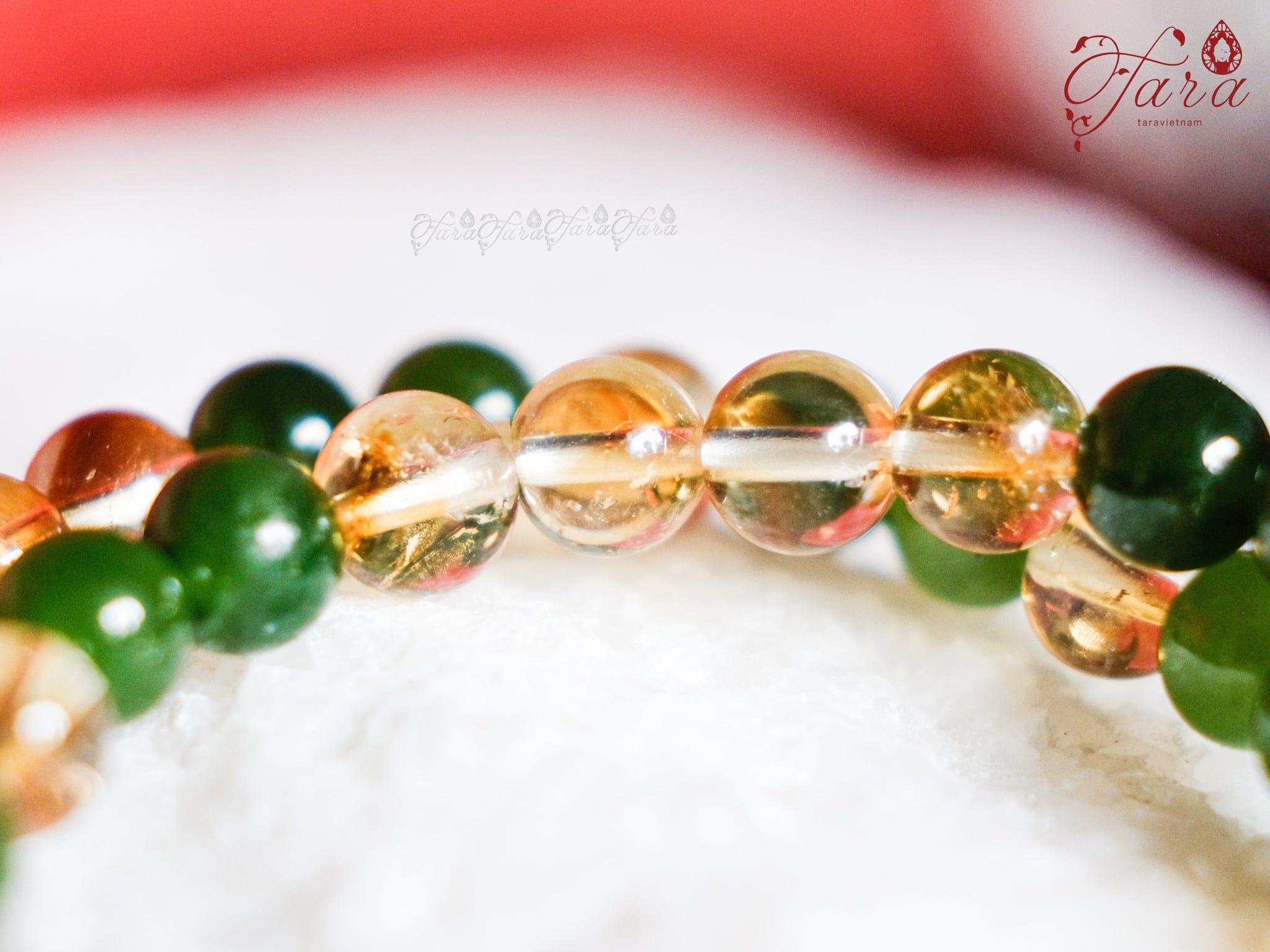  Ngọc Bích mix Lu Thống Thạch Anh Vàng, điểm thêm Đồng Điếu Cẩm Thạch 