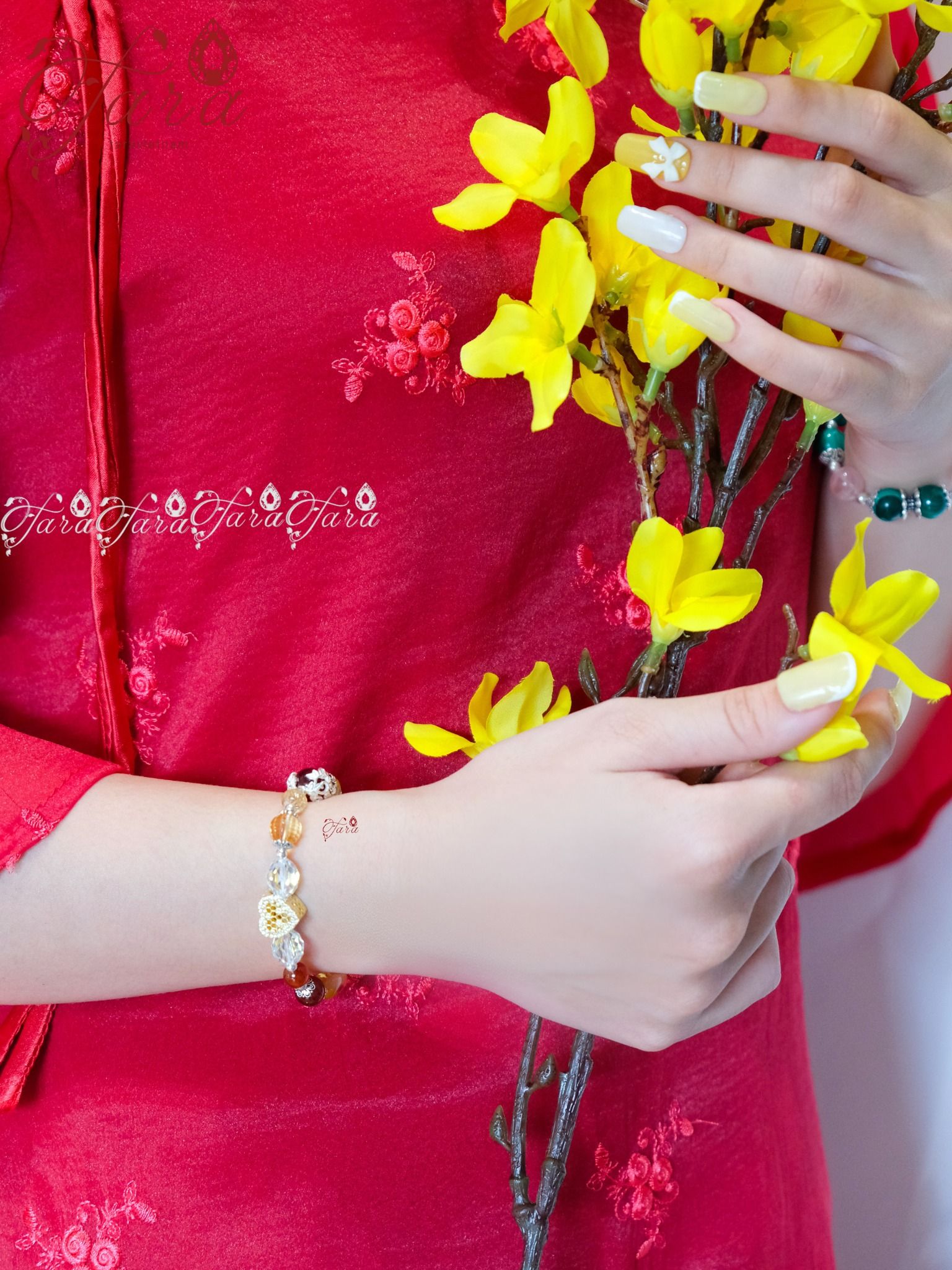  Vòng Garnet, Thạch Anh Vàng 