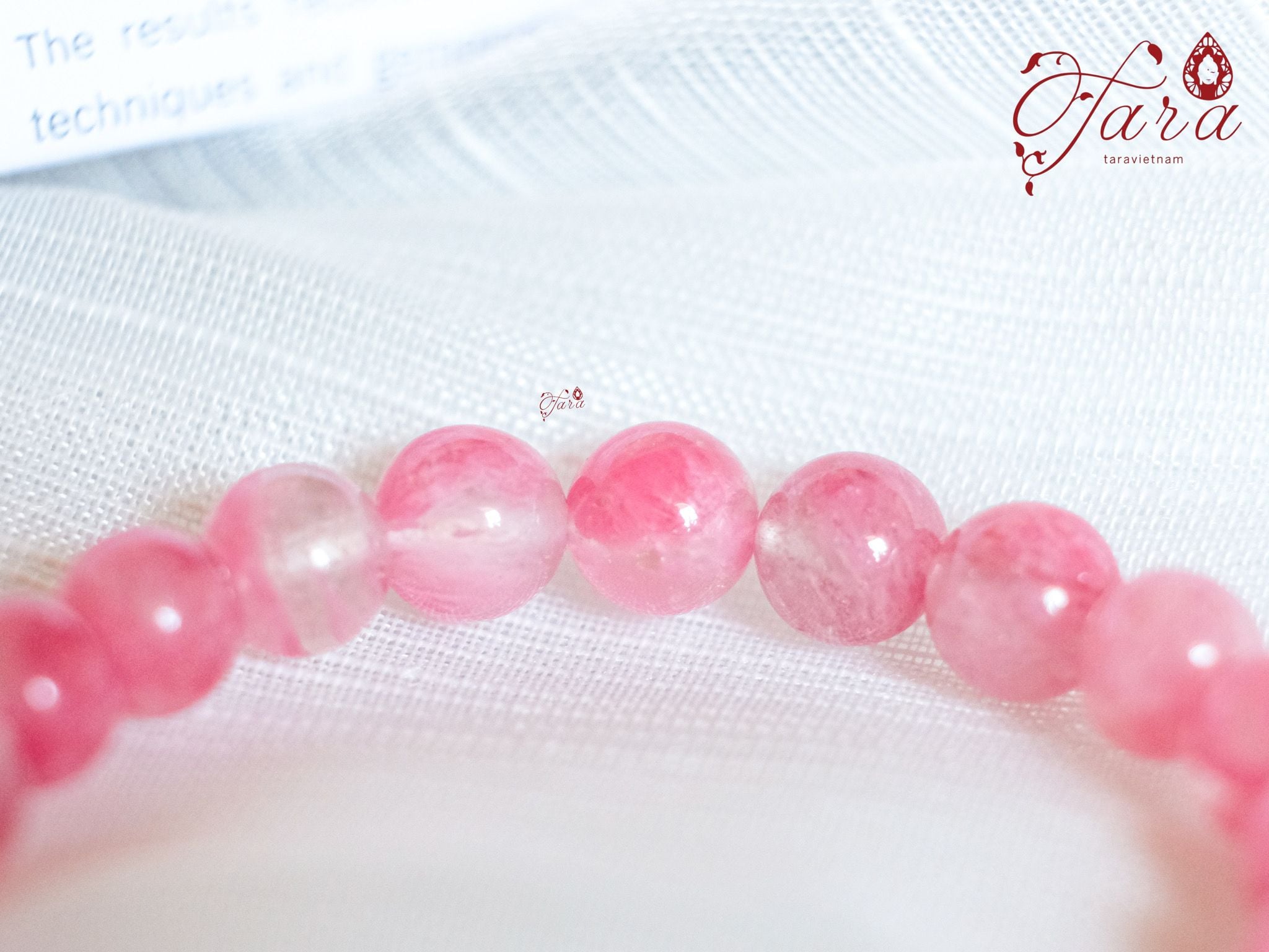  Vòng Thạch Anh Tường Vi mix Charm Hoa 