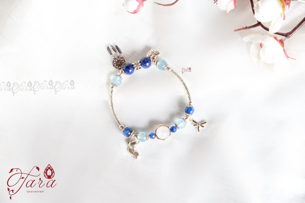  Vòng Aquamarine, Kyanite và Moonstone 