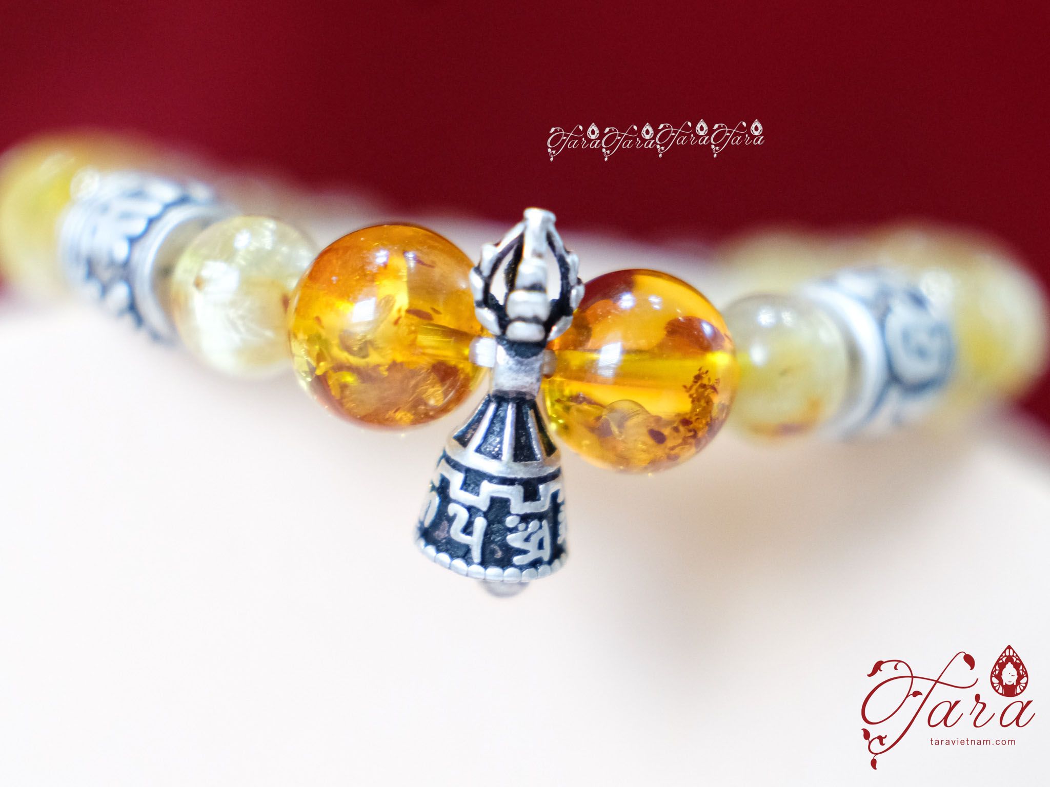  Vòng Thạch Anh Tóc Vàng và Hổ Phách cho bé 