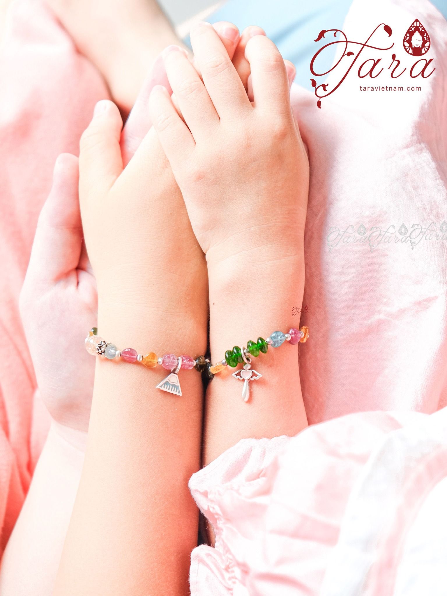  Vòng Tourmaline dáng tim cho bé 