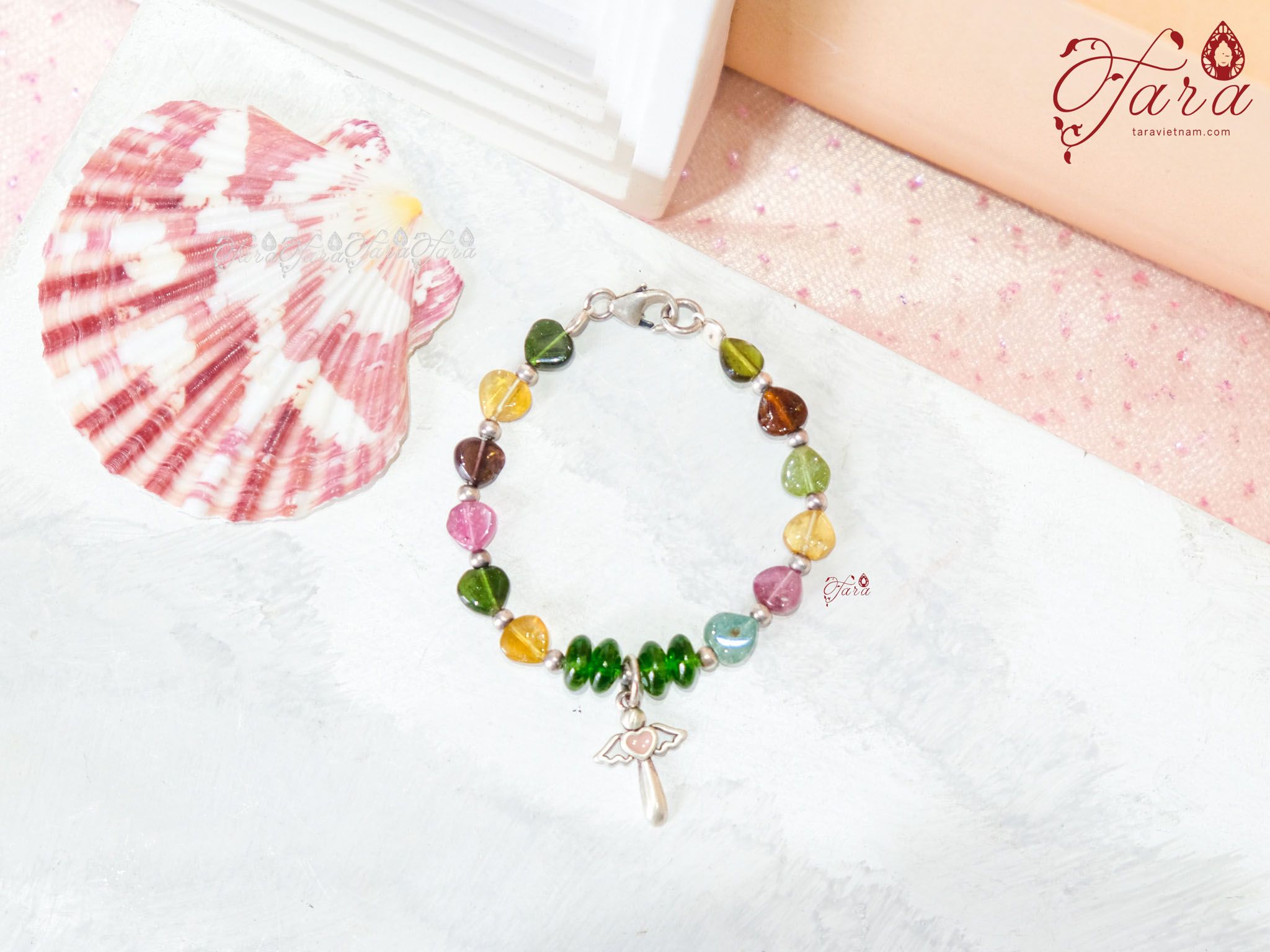  Vòng Tourmaline dáng tim cho bé 