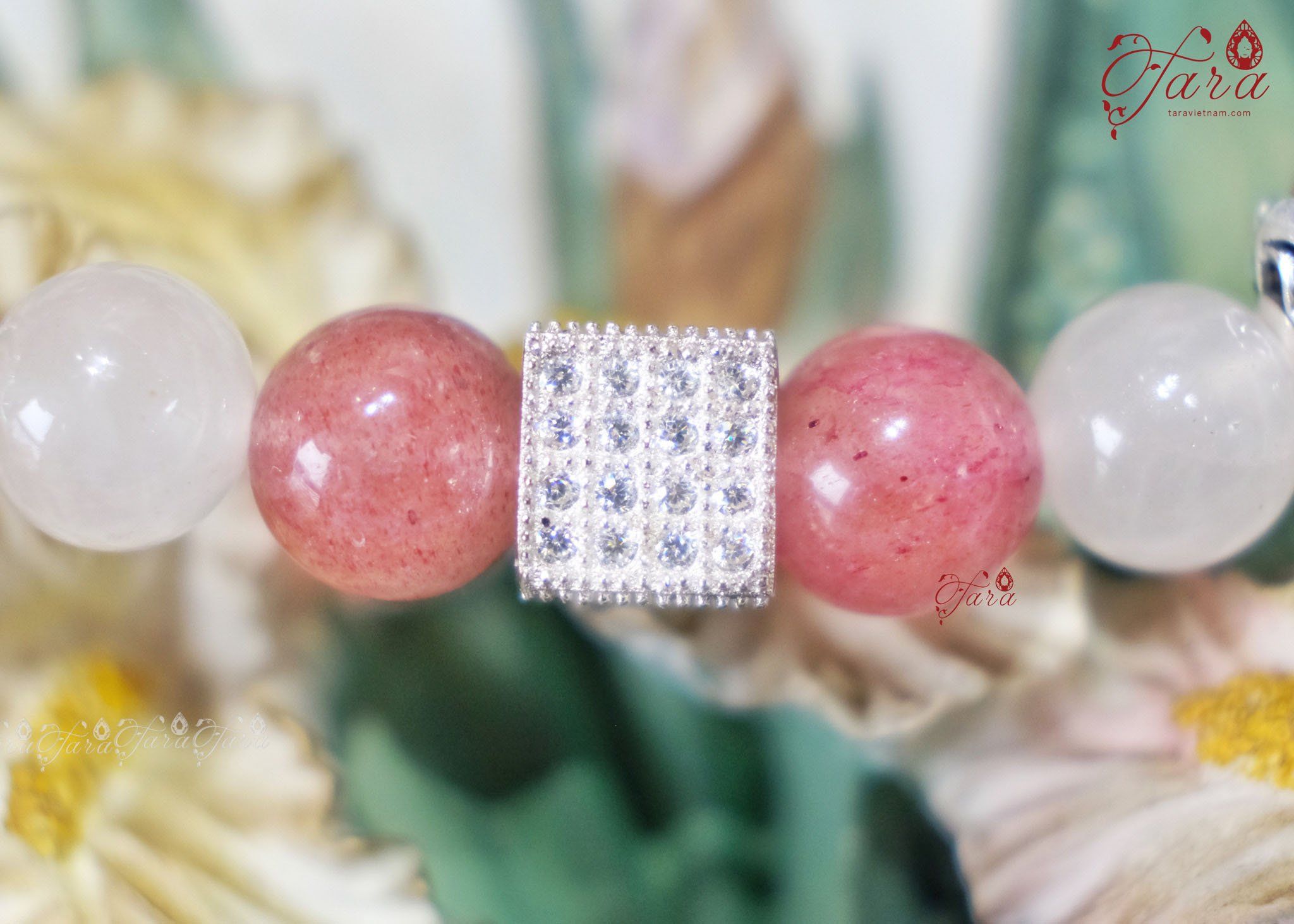  Vòng Thạch Anh Dâu Hồng và Thạch Anh Hồng 