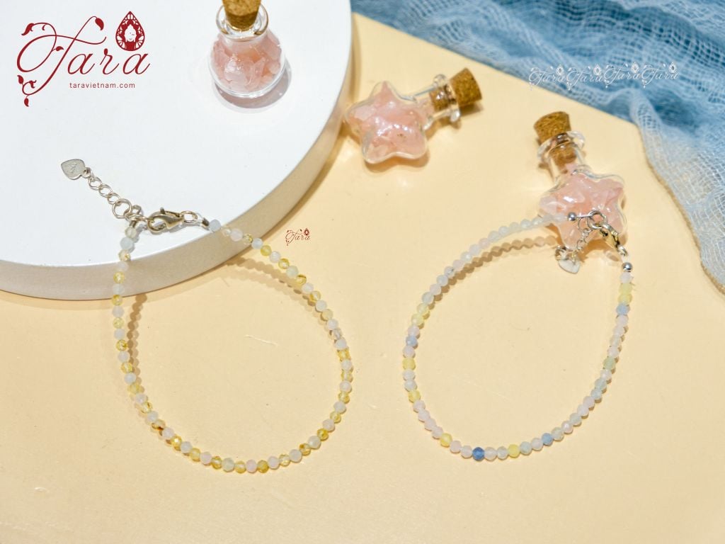  Vòng Mài Giác Thạch Anh Tóc Vàng/ Beryl 