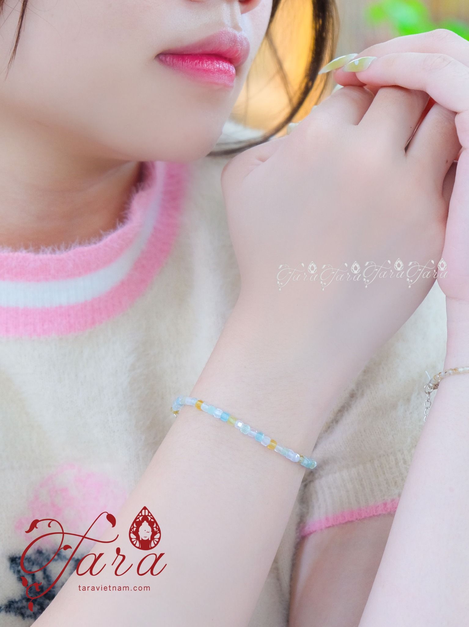  Vòng Mài Giác Beryl/ Thạch Anh Tóc 