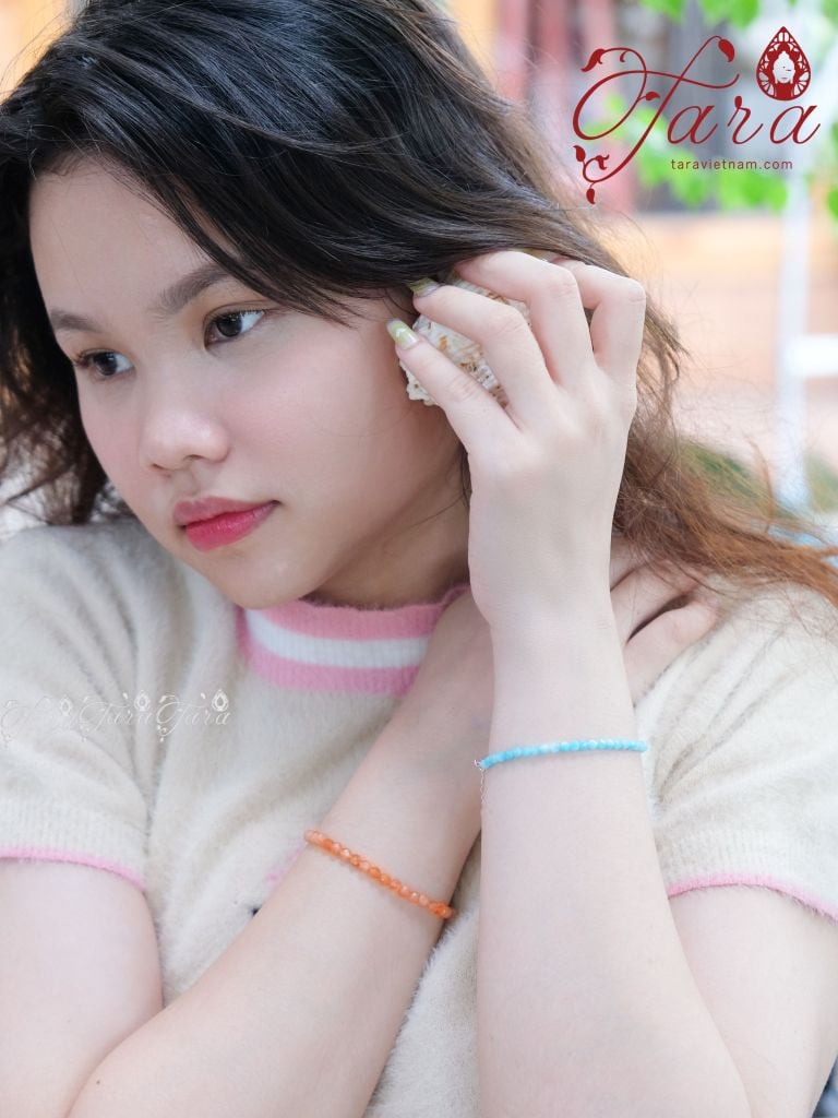  Vòng Mài Giác Sunstone/ Amazonite 