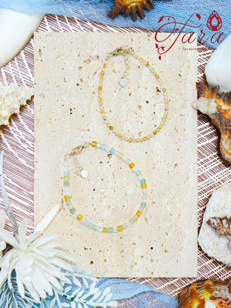  Vòng Mài Giác Beryl/ Thạch Anh Tóc 