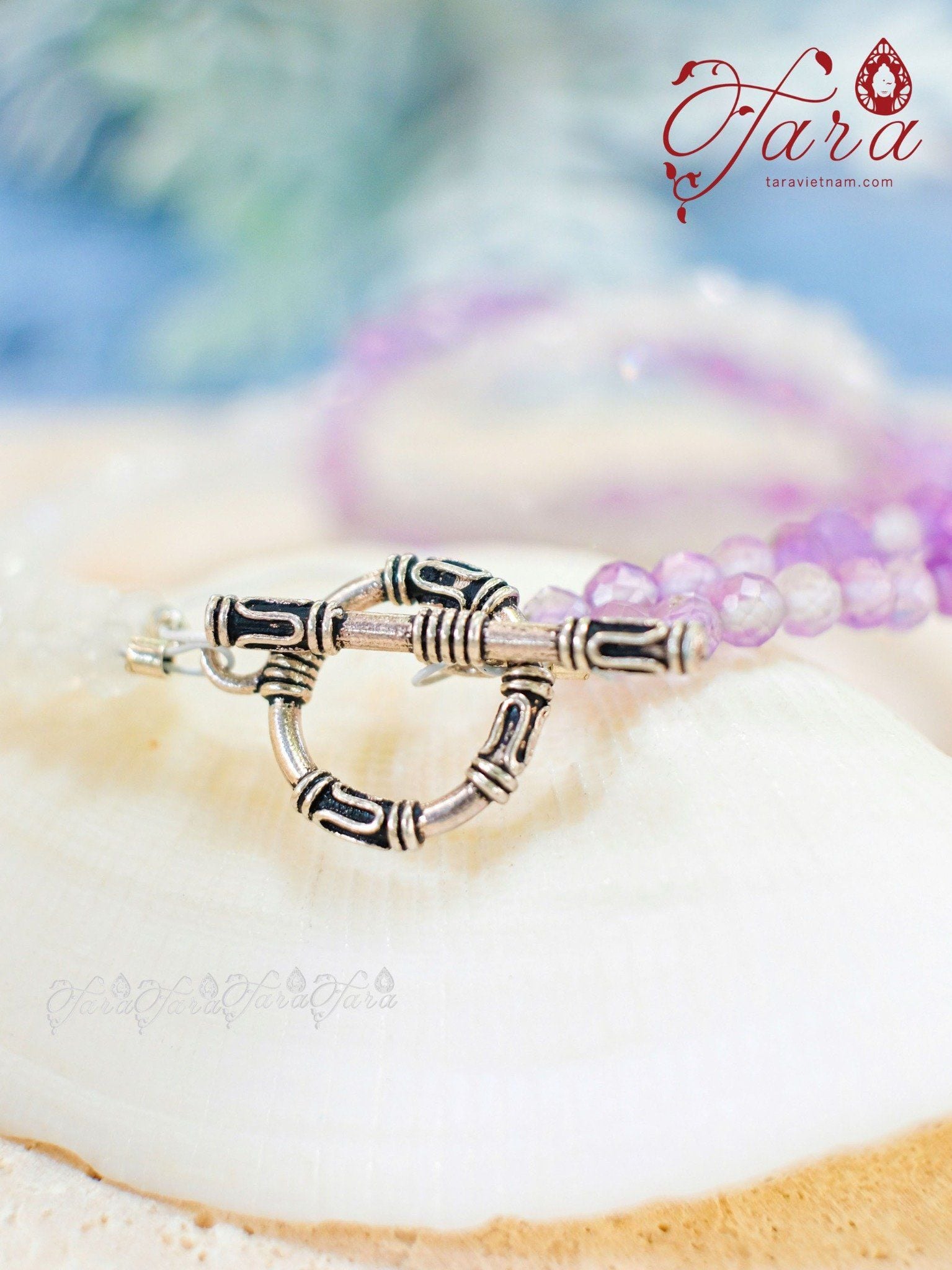  Vòng Mài Giác Moonstone và Thạch Anh Tím 