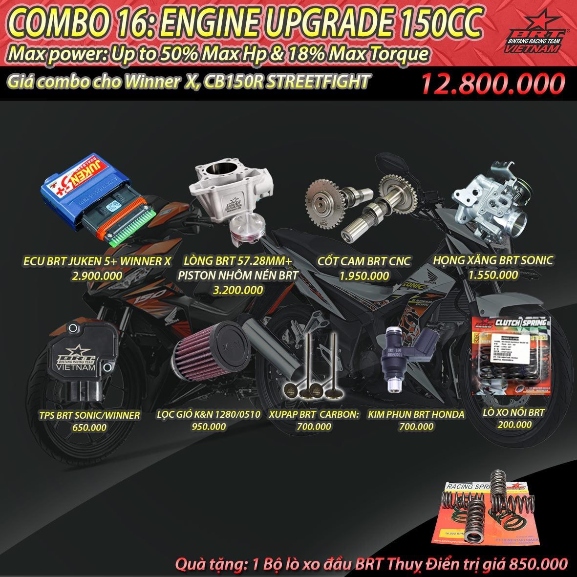  Combo 16:  Winner X/ CB150R/ CB150 FULL 150cc 